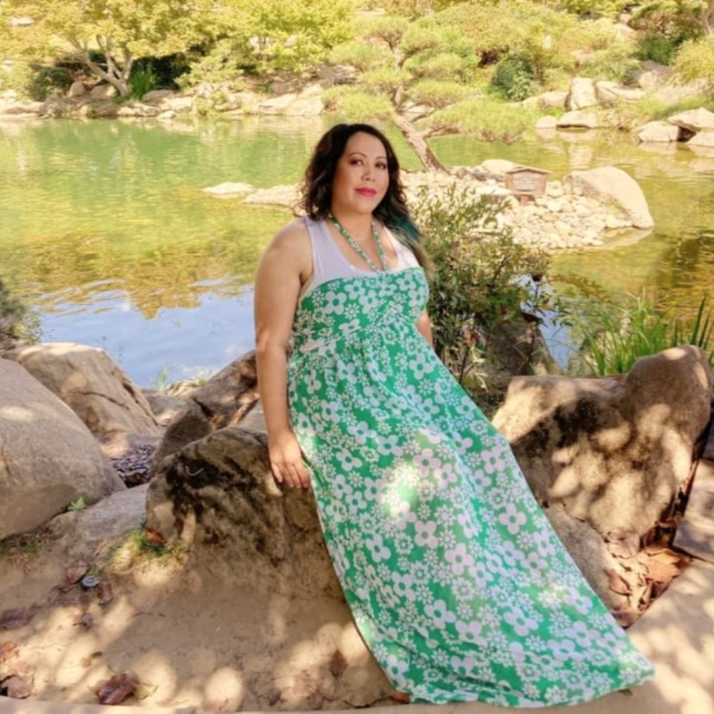 Green Floral Dress size XL